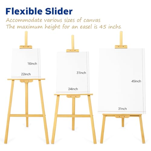 finenolo Wooden Easel Stand for Painting, 45" Adjustable Height Folding Art Easel for Canvas, Drawing, Wedding Signs & Posters, Ideal for Adults, Artists, Beginners, Students & Kids | Painting easel for canvas, drawing, wedding signs & posters, ideal for