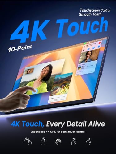 UPERFECT 4K Portable Monitor Touchscreen, 15.6” 125% sRGB Laptop Monitor - size: 15.6"