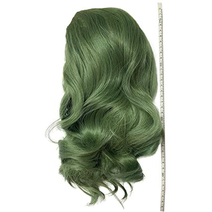 MapofBeauty 14 Inch Cosplay Costume Curly Wig (Pine Green/Grass Green) | 35 cm Synthetic Wig, Fahion - color: Pine Green/Grass Green
