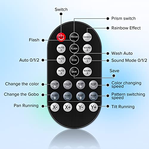 6PCS Moving Head DJ Light, with 4-in-1 Halo, 18 Prisms Rotating with Colorful Film, DMX/Voice Control/Remote Control, Suitable for Party, Ktv, Family Birthday Party and Tavern - color: 6-pack