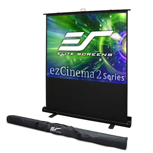 Elite Screens ezCinema 2, Aluminum, Black, Portable Manual Floor Pull Up Scissor Backed Projector Screen, 84-Inch, Home Theater Movie Office Classroom Projection Carrying Bag, 2-Year Warranty, F84XWV2 - color: 4:3 Aspect Ratio, size: 84-inch, style: ezCin