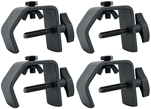 Rockville LC70 Heavy Duty C Clamp for Stage Light Mount, 4-Pack | Adjustable Knob, Durable Steel, Fits 1 to 2 Inch Truss or Pipe, Compact 0.9 LBS, Portable, DJ Lighting, 70 LBS Capacity