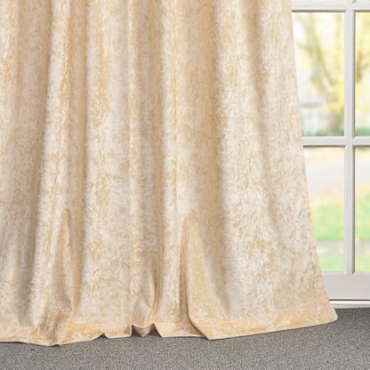 Champagne Crushed Velvet Curtains 84 inch Length- 2 Panels Velvet Living Room Neutural Window Drapes Thermal Insulated Room Darkening Drapery for Bedroom - color: Champagne, size: 52"W x 84"L (Pack of 2)