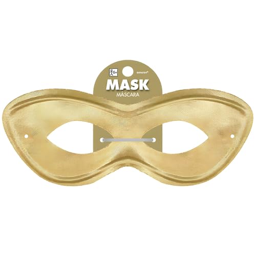 Vibrant Gold Plastic Superhero Mask (2.78" x 8 .25") 1 Pc - Ideal for Costumes & Parties - color: Gold