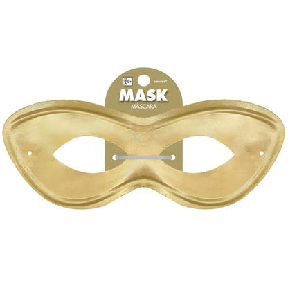 Vibrant Gold Plastic Superhero Mask (2.78" x 8 .25") 1 Pc - Ideal for Costumes & Parties - color: Gold