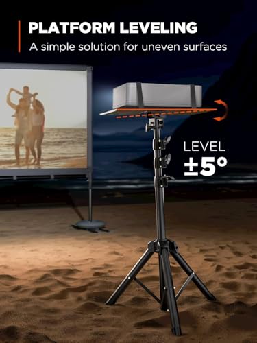 AMADA HOMEFURNISHING Foldable Projector Tripod, Multipurpose Laptop Stand with Removable Mouse Tray, Adjustable Height 25-63 Inch, Outdoor Movie Projector Stand, AMPS03 - size: 25-63 inches