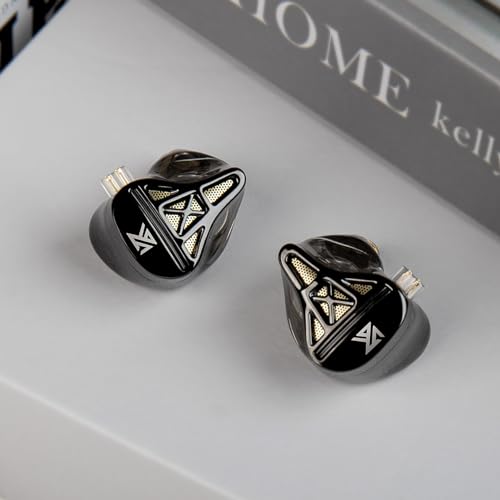 KZ DQS Wired Earbuds Dynamic Driver in Ear Monitor Headphone Semi-Open HiFi Bass Earphone 2pin 3.5mm Gaming Earbuds for Singers Musicians - color: DQS Black, style: with Mic