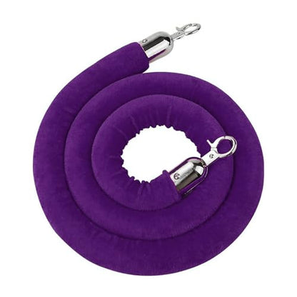 5 Feet Purple Velvet Hanging Ropes with Silver Polished Hooks(1PCS) | Crowd Control Stanchion Ropes fit for Movie Theaters,Church,Restaurants,Hotels,Grand Openings, Concert venues - color: Purple-5 Feet-Silver Plated Hooks-1PCS