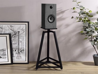 Monolith Easel Style Speaker Stand, 28in (Each) Adjustable Spikes, Supports up to 100 LBS, Sturdy Construction, Compatible with Most Bookshelf Speakers
