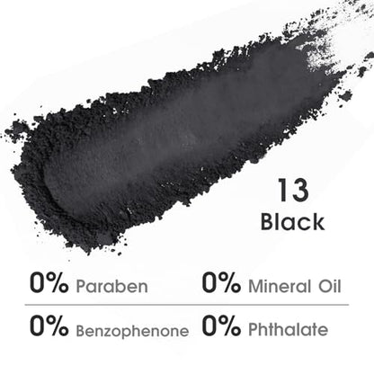 UCANBE Black Single Eyeshadow Palette, Highly Pigmented Matte Eye Shadow Powder, Professional Long-Lasting Waterproof Makeup Palette - color: 13 Black