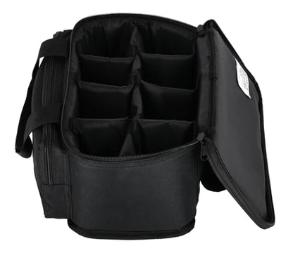 Rockville MINI HALO Bag - Fits MINI HALO or Similar DJ Lights (CAN 2.0) (Bag for 8 Lights) | Removable Dividers, Foam Padded, Semi-Rigid Shell, Zippered Front Pocket, Dual Carry Handles, Fits Similar Lights - style: Bag for 8 Lights
