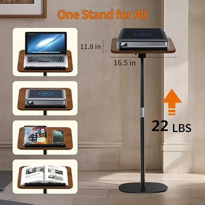 2-in-1 Dual-Use Music Stand & Tabletop Stand, 16.5"–51" Height Adjustable - color: Walnut Effect, size: Non-wheeled