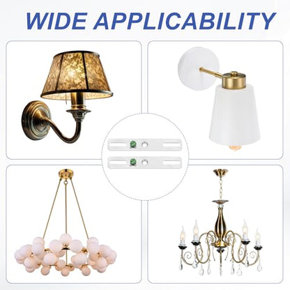 PATIKIL 4" Light Crossbar Kit, 2 Set Universal Light Fixture Mounting Bracket 1/4"-20 Tap Center Hole Ceiling Light Plate Canopy Hardware Set for Chandelier Wall Light, with Screw Pack