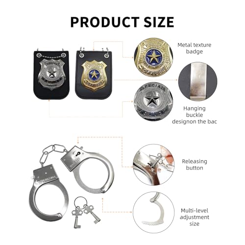 10 Pcs/2 Set Police Costume Accessories for Theme Party Halloween | Cop Costume with Police Hat Walkie Talkies Badge Sunglasses Officer Theater Dress Up