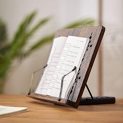 Book Stand with Page Clips, Foldable Reading Rest Holder, Portable Desk Bookrest, Cookbook/Tablet PC/Music Document Stand, Adjustable Wood Reading Frame (Chinese Knot, 11.8 x 8.7 inches) - color: Chinese Knot, size: 11.8 x 8.7 inches