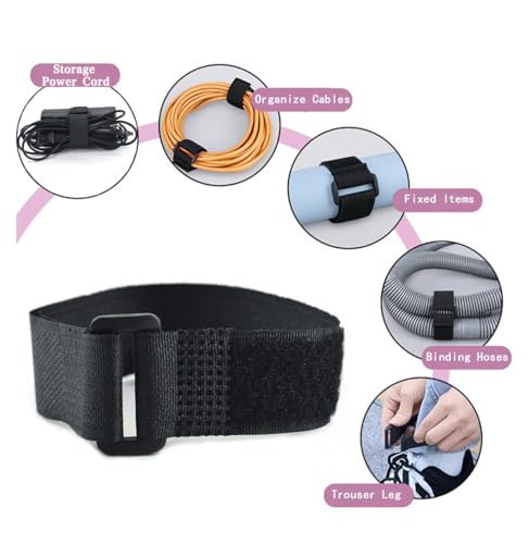 20 Pack(12x1 Inch) Reusable Fastening Cable Straps,Cinch Straps | Adjustable Multi-Purpose Hook and Loop Straps with Buckle,Nylon Cable Ties,Cord Ties Organized Tidy for Wire Cable Management - size: 12'' x 1'' (Black)