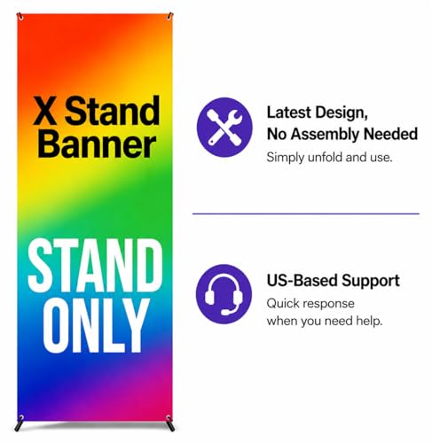 4U Media&Displays Premium X Banner Stand Display 24"x72" 10 PACK with Carrying Bag (STAND ONLY) - size: 10 PACK