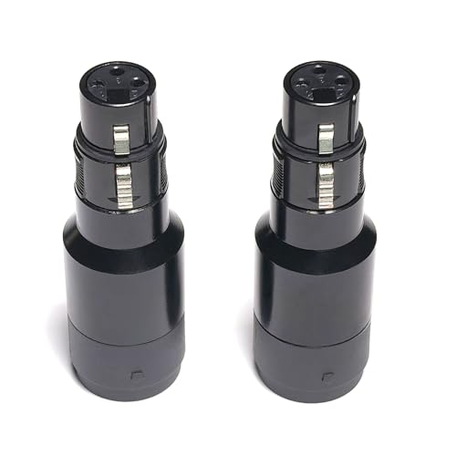 WJSTN XLR to Speakon Adapter, Black, Professional 3-Pin Female to Female Connector, 2 Pack, for PA Systems, DJ Equipment, Amplifiers, Mixing Consoles (XLR Female to Speakon Female) - style: XLR Female to Speakon Female