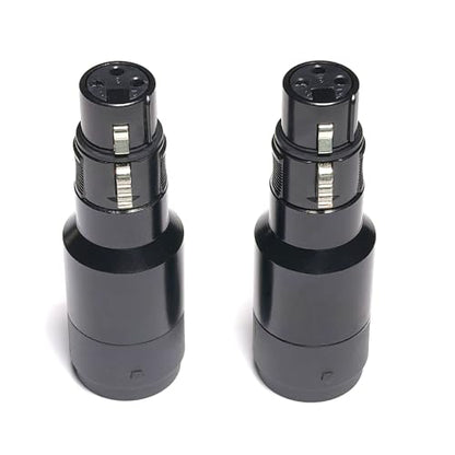 WJSTN XLR to Speakon Adapter, Black, Professional 3-Pin Female to Female Connector, 2 Pack, for PA Systems, DJ Equipment, Amplifiers, Mixing Consoles (XLR Female to Speakon Female) - style: XLR Female to Speakon Female