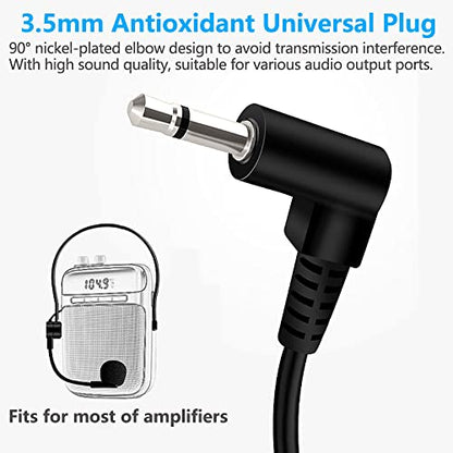 VOVIGGOL 2Pcs Microphone Headset Mic, Flexible Wired Boom for Voice Amplifier, 3.5mm Connector Jack Headset Microphone for Singing, Speaking, Teachers, Coaches, Presentations, Seniors and More