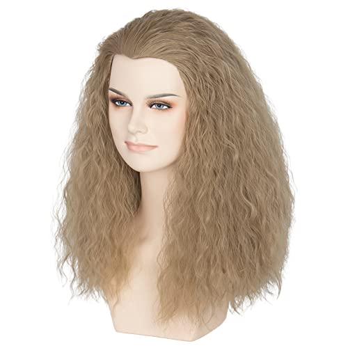 Miss U Hair Long Curly Dirty Blonde Men Wig Fluffy Cosplay Halloween Wig | Adult Voluminous Layered Hair, Soft Natural-Looking - color: Blonde