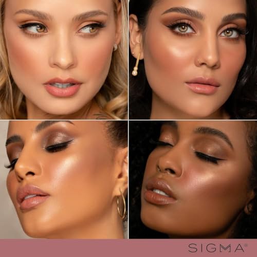 Sigma Beauty Essential Travel Brush Set 7-Pc Makeup Brushes & Carrying Case | SigmaTech Synthetic Fibers With Waterproof Handles For Liquid, Cream and Powder Application Plus Durable SigmaAlloy Ferrules - style: Essential Travel Set