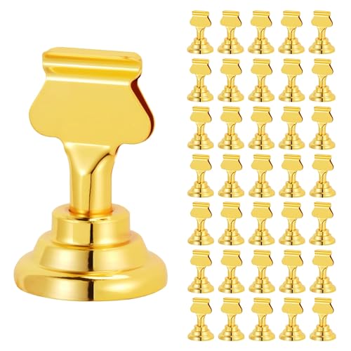 ERYTLLY 36 PK Place Card Holders 1.7 inches Table Card Holder Steel Card Holders for Weddings,Birthdays,Photos, Memo Notes, Restaurants (Gold 36PK) - color: Gold 36PK