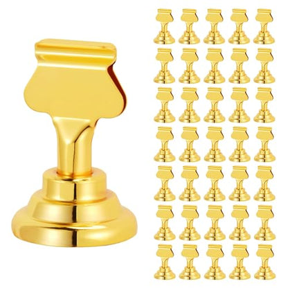 ERYTLLY 36 PK Place Card Holders 1.7 inches Table Card Holder Steel Card Holders for Weddings,Birthdays,Photos, Memo Notes, Restaurants (Gold 36PK) - color: Gold 36PK