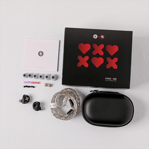 Linsoul SIMGOT EW300 1DD+1Planar+1PZT Hybrid Driver IEMs, HBB Edition | HiFi Wired Earbuds, Gaming Earbuds with Detachable Nozzles, Silver-Plated OFC In Ear Monitor Cable for Audiophile Musician - style: EW300 HBB
