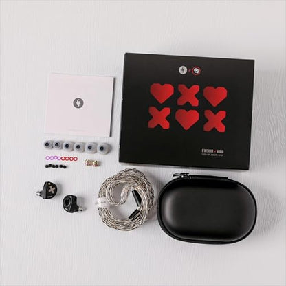 Linsoul SIMGOT EW300 1DD+1Planar+1PZT Hybrid Driver IEMs, HBB Edition | HiFi Wired Earbuds, Gaming Earbuds with Detachable Nozzles, Silver-Plated OFC In Ear Monitor Cable for Audiophile Musician - style: EW300 HBB
