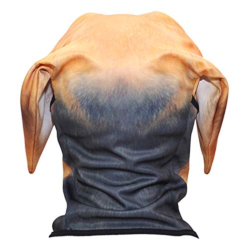 WTACTFUL 3D Animal Ears Balaclava, Breathable Face Mask for Halloween | Stand-Up Ears, Windproof Dustproof, Quick-Dry, No Fade Print, Soft, for Music Festivals Raves Ski Snowboard Moto Party - color: Beagle Funny Mss-05