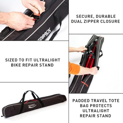 Feedback Sports Padded Travel Bag for Pro Ultralight Bike Repair Stand | Custom fit for Pro Ultralight repair stand; padded tote with durable fabric makes transport and storage easier - style: Ultralight