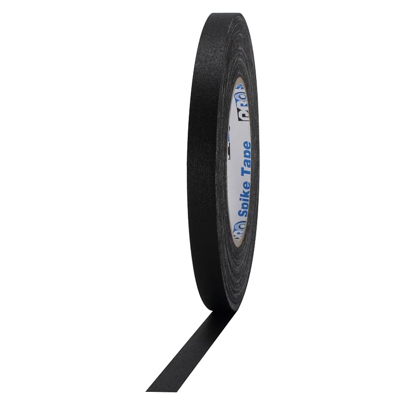 Pro Tapes PRO-SPIKE/BLK0545 Pro Gaff Black Gaffers Spike Tape 1/2 " X 45 yd. - color: Black (0.5 in. x 45 yds.), size: 1/2 in. x 45 yds. (12mm x 41m)