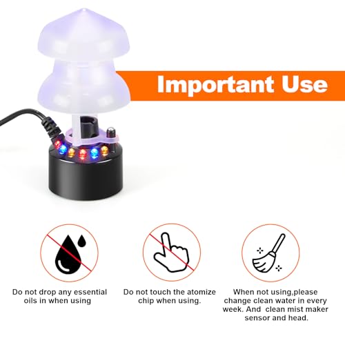 FITNATE Mist Maker, 12 LED Mister Fogger Water Fountain Pond Fog Machine Atomizer Air Humidifier, ultrasonic Mist fogger with Splash Guard, Perfect for Halloween and Other Holidays | Perfect for Halloween and Other Decorations, Easy, Simple to Use