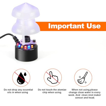 FITNATE Mist Maker, 12 LED Mister Fogger Water Fountain Pond Fog Machine Atomizer Air Humidifier, ultrasonic Mist fogger with Splash Guard, Perfect for Halloween and Other Holidays | Perfect for Halloween and Other Decorations, Easy, Simple to Use