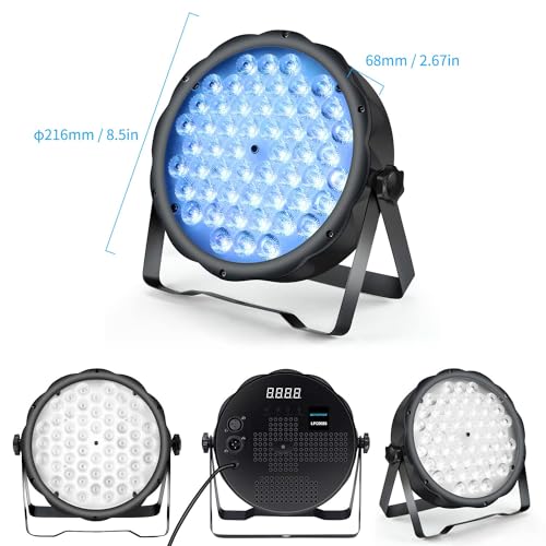 BETOPPER LED Par Lights 54 x 1.5W, RGB Stage Lights DMX DJ Lighting Sound Activated with Stand, Strobe Light & Wash Par Lighting DMX for Parties, Church, Wedding, Bars, 4 Pack