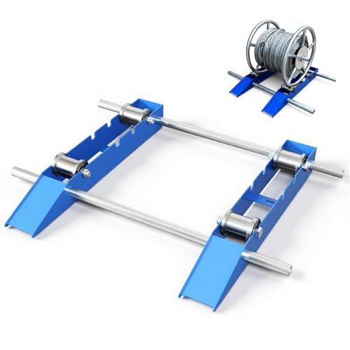 Cable Drum Roller, Heavy Duty Cable Caddy,Wire Unwinder Dispenser, Double Rail Wire Stand for Drum Reel Max 39.4in Width, 3 Ton - color: 3t