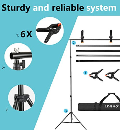8.5 X 10FT/2.6 X 3M Background Stand Support System Kit with Carrying Case for Clamps and Canvas,for Photo Video Shooting