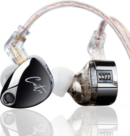 in Ear Monitor Headphones, KZ Castor Improved Bass HiFi Earphone Sound Tunable Noise Isolating IEMs, Dual-Dynamic Driver Wired Earbuds with Detachable Cable for Singers Musicians - color: BassBlack, style: no Mic