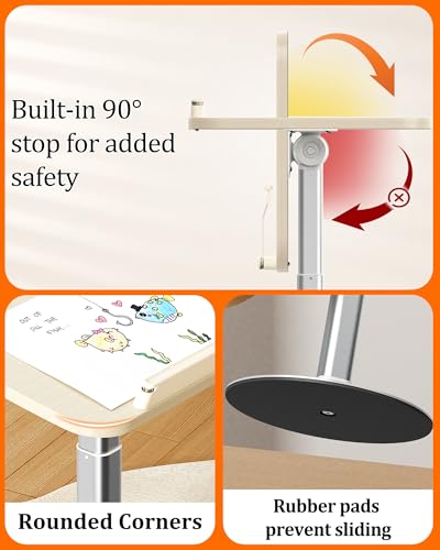 2-in-1 Kids Reading Stand for Books and Tablets, Adjustable Book Holder | Reading Stand for Kid Books,Kid-Friendly Ergonomic Book Holder for Toddlers,Laptop Riser Stand for Homeschool Floor Couch Bed