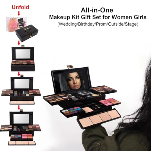 58 colors Professional Makeup Kit for Women, All In One Full Makeup Gift Set for Women Girls Beginner with Eye Shadow Blush, Lipstick, Compact Powder, Mascara, Eyeliner, Lip Liner, Eyebrow Pencil, - color: 331Y