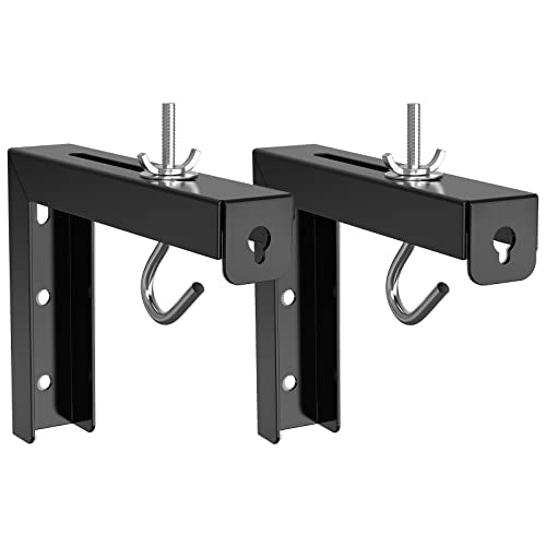 WALI Universal Projector Screen Ceiling Mount, Wall Hanging Mount L-Brackets, 6 inch Adjustable Extension with Hook Kit, Perfect Projector Screen Placement Hold up to 66 lbs (PSM001-B), Black - color: Black, size: 6 Inch