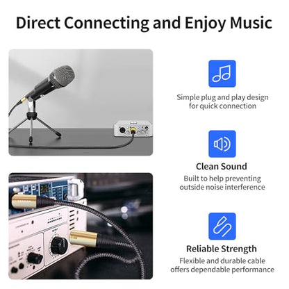 XLR Cable 10 Feet/3 Meter 3 Pin Microphone Female to Male Balanced Shielded Cable, Fibre Braiding with 22AWG Oxygen-Free Copper(OFC) Mic Cord for Speaker and Audio System - size: 10ft(3 meter)