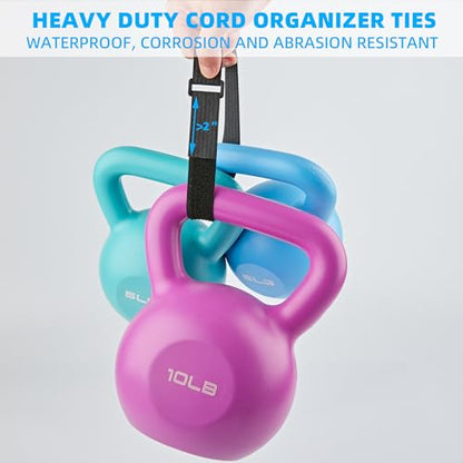 1" x 18Yard Reusable Cable Straps with 50 Plastic Buckles - Adjustable Cut-to-Length Nylon Hook and Loop roll for Organizing and Storage - color: Buckles(50pcs)&Ties 1 Inch-18yd
