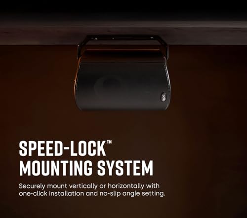 Polk Audio Atrium 4 Weatherproof Outdoor Speakers with Powerful Bass (Pair, Black), All-Weather Durability, Broad Sound Coverage, Speed-Lock Mounting System (Pack of 4) - color: Black, size: 4 Speakers, style: Atrium 4