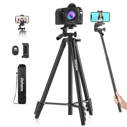 71 Inch Lightweight Tripod for Camera & Phone with Wireless Remote | Comes with phone holder and carry bag,travel-friendly,2-in-1 selfie stick and tripod design,Aluminum portable alloy body