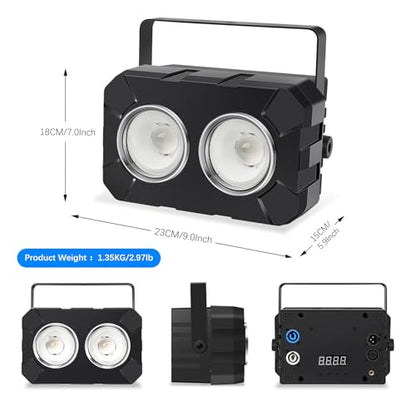 Telbum LED Stage Lights 2 Pack - 120W RGBW 4in1 Stage Wash Light, COB Par Light - DMX Control - Sound Activated Uplights for Wedding Events Concert Church Theater Club Party Bar