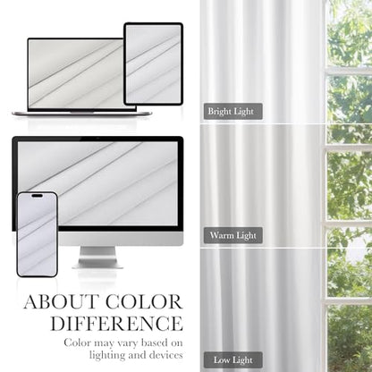 PONY DANCE 100% Blackout Cutains 90 inch Length 2 Panels Set, W52 x L90 - color: White, size: 52"W x 90"L (Pack of 2)
