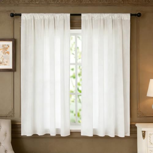 nanbowang Bleach Velvet Curtains - 42 Inches Width 84 Inches Long Soft Curtain Rod Pocket Thermal Insulated Window Treatment for Bedroom 2 Panels - color: Bleach, size: 42"W x 84"L (Pack of 2)