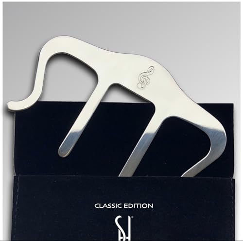 Stelle & Hegen Piano Book Holder - Music Book Clip, Sheet Music Holder | Stainless steel music page holder for piano, keyboard, guitar and violin; treble clef design, gift for piano players - style: Classic Edition